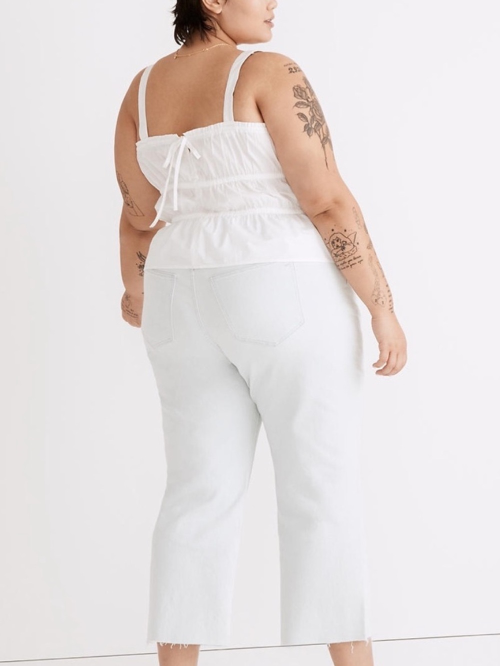 Madewell 100% Cotton Sophia
Peplum Tank White Smocked
Square-Neck Camisole - Picture 7 of 7